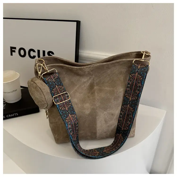 Women's 2023 Winter Retro Shoulder Bag with Embroidered Strap — feature 27