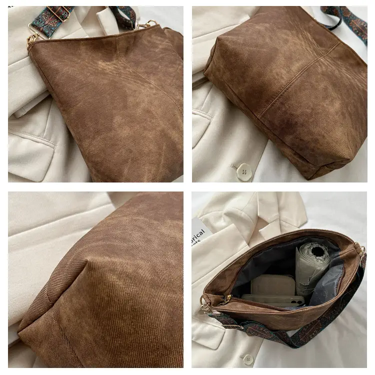 Women's 2023 Winter Retro Shoulder Bag with Embroidered Strap — feature 7