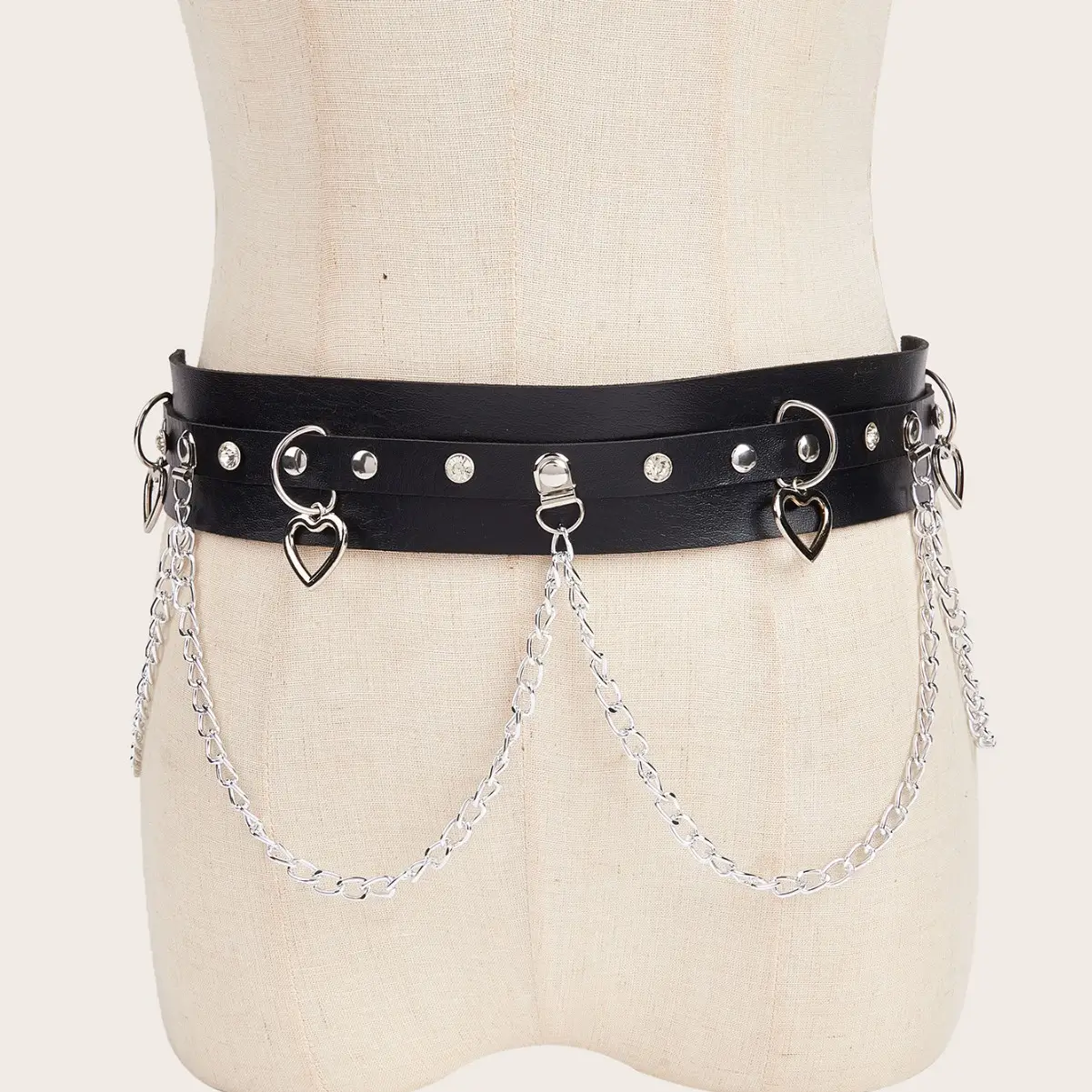 Dark Chain Punk Belt Women Hip Hop Lace Splicing Girdle - Image 3