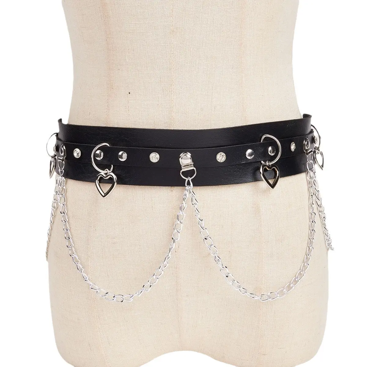 Dark Chain Punk Belt Women Hip Hop Lace Splicing Girdle - Image 6