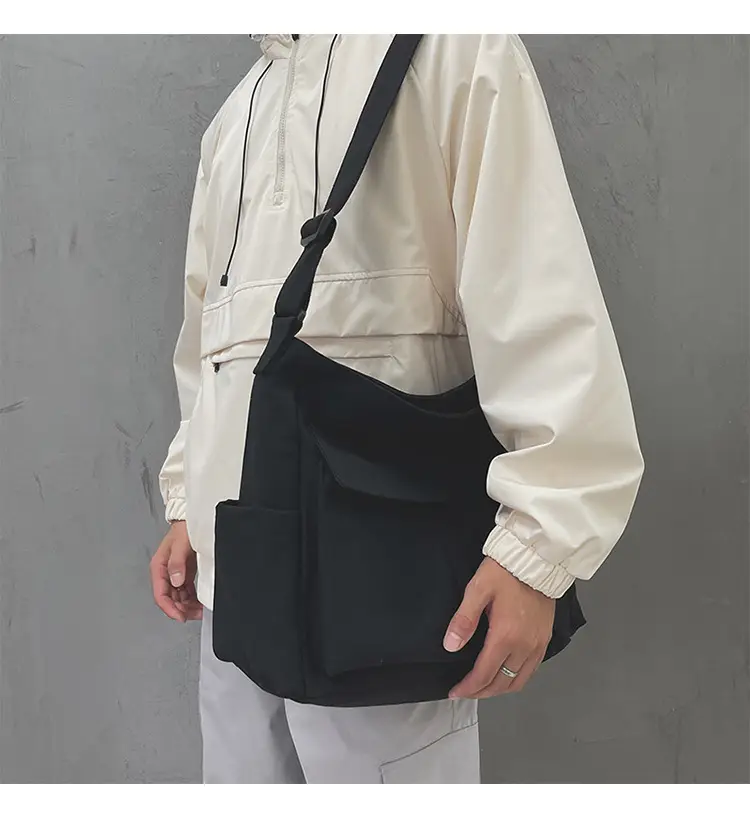 Women's Large Canvas Shoulder Bag with Multiple Pockets — feature 22
