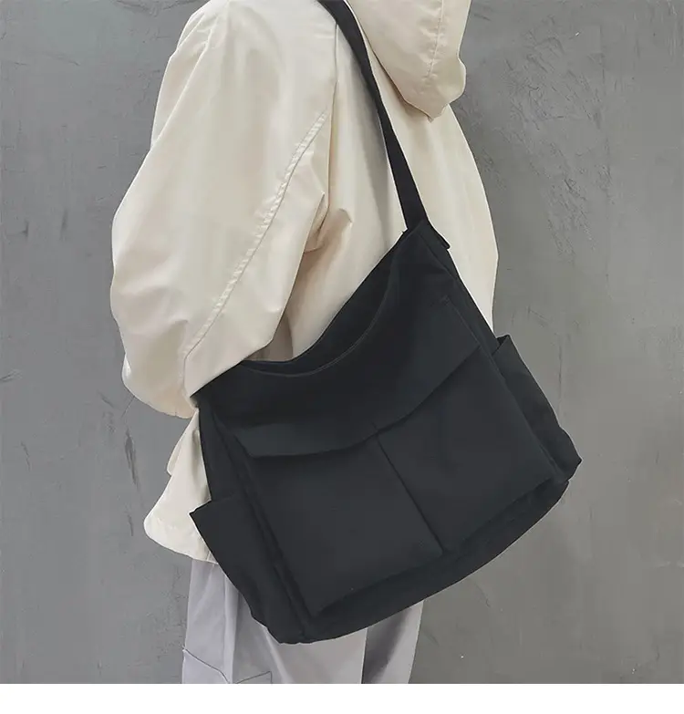 Women's Large Canvas Shoulder Bag with Multiple Pockets — feature 23