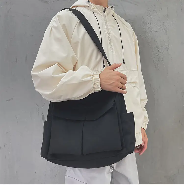 Women's Large Canvas Shoulder Bag with Multiple Pockets — feature 24