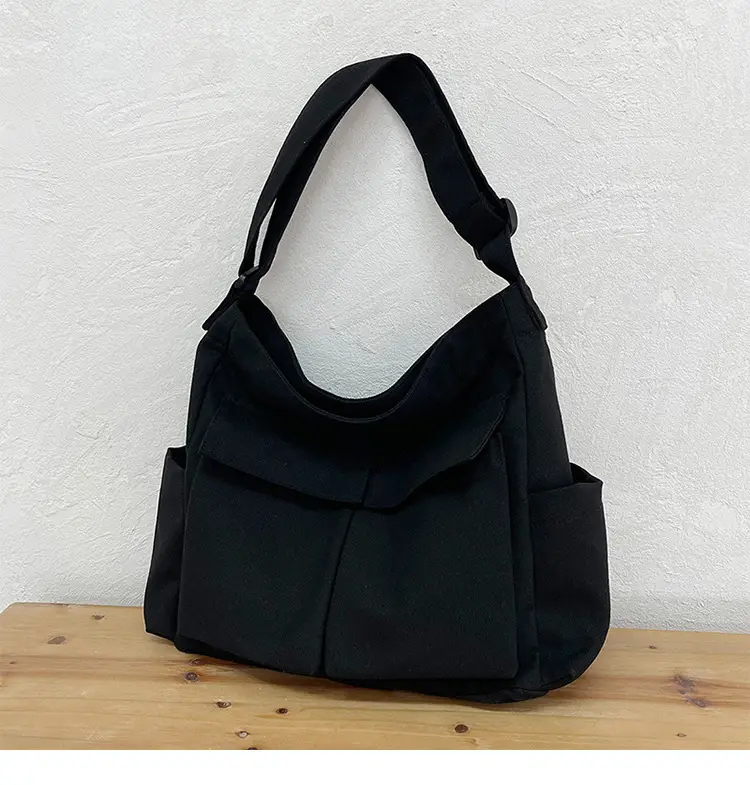 Women's Large Canvas Shoulder Bag with Multiple Pockets — feature 36