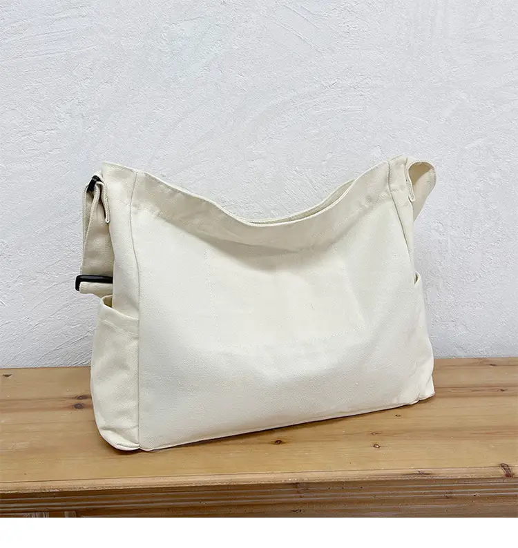 Women's Large Canvas Shoulder Bag with Multiple Pockets — feature 39