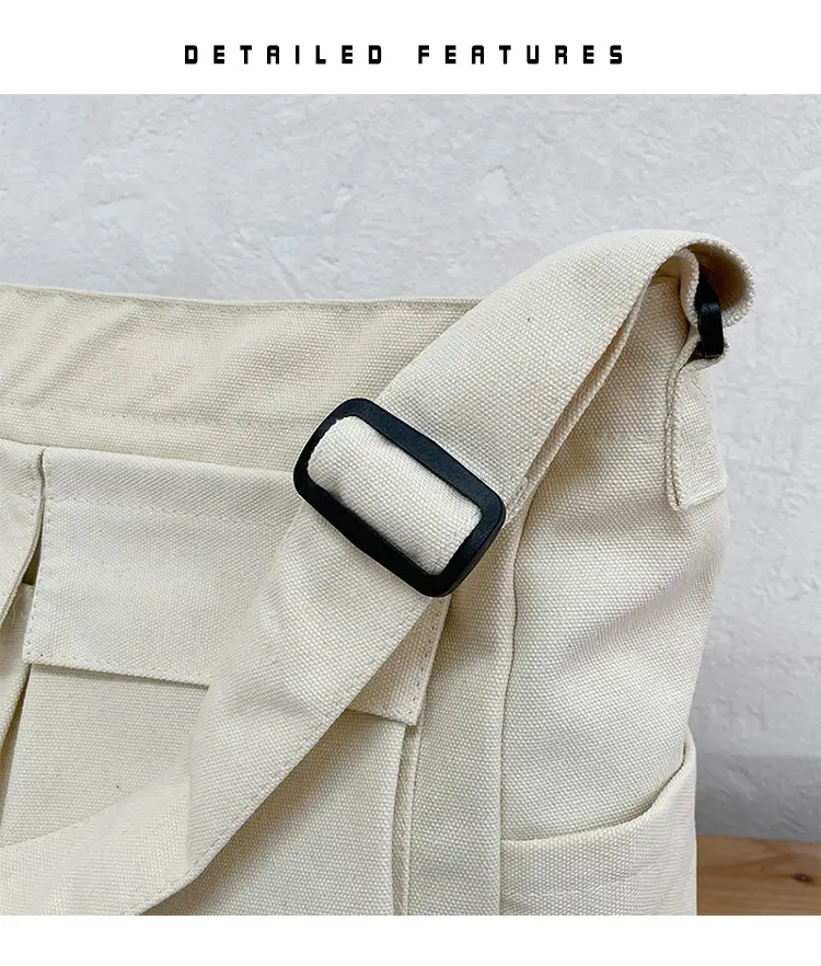 Women's Large Canvas Shoulder Bag with Multiple Pockets — feature 41
