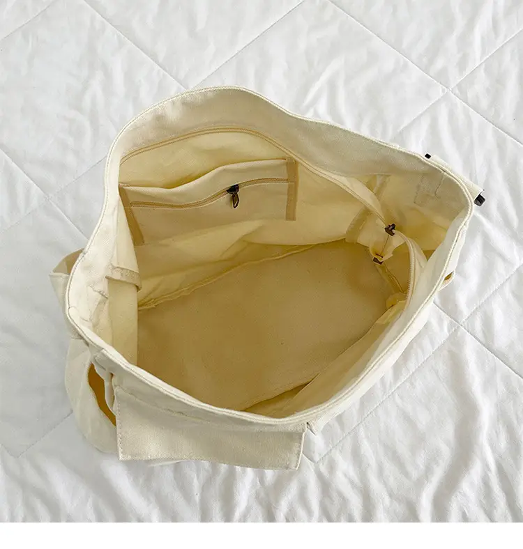 Women's Large Canvas Shoulder Bag with Multiple Pockets — feature 45