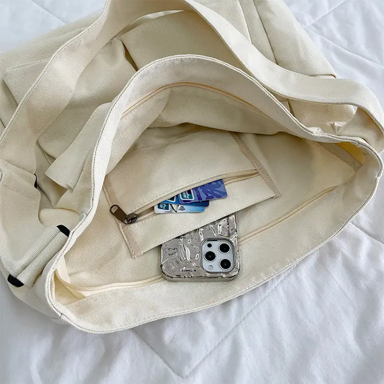 Women's Large Canvas Shoulder Bag with Multiple Pockets — feature 46