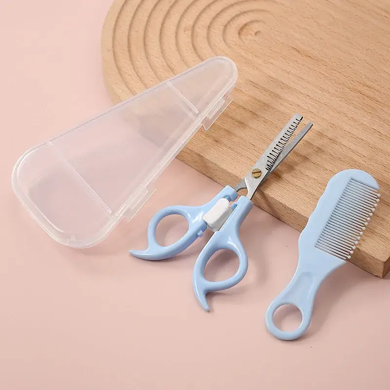 Blue Hair Brush & Scissors Set for Kids & Home Use - Image 12