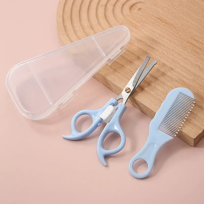 Blue Hair Brush & Scissors Set for Kids & Home Use - Image 13