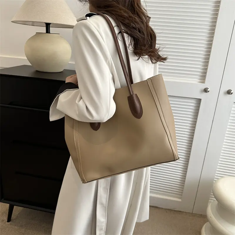 Women's Contrast Textured Tote Bag 2023 New - Image 8