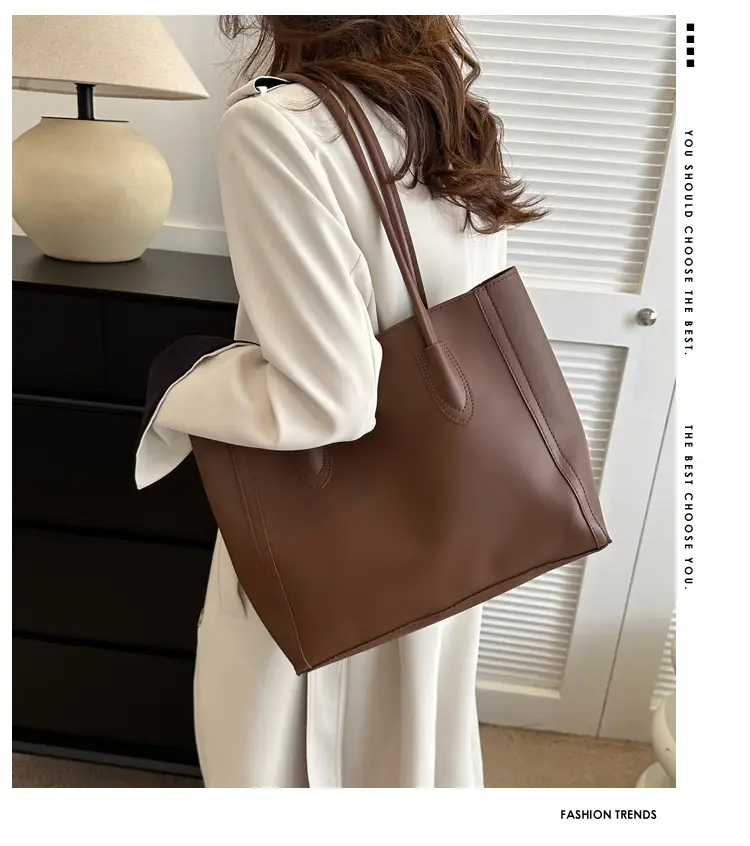Women's Contrast Textured Tote Bag 2023 New — feature 1