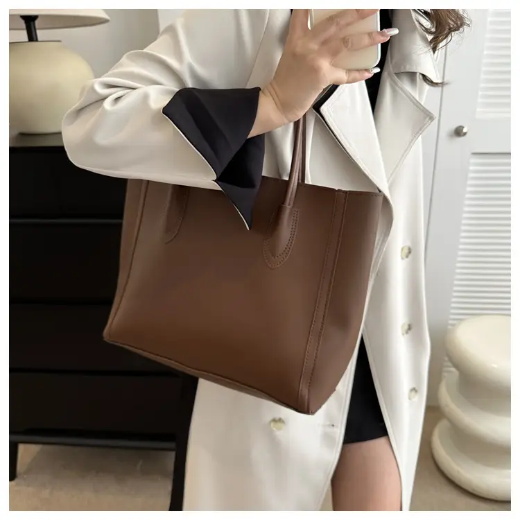 Women's Contrast Textured Tote Bag 2023 New — feature 19