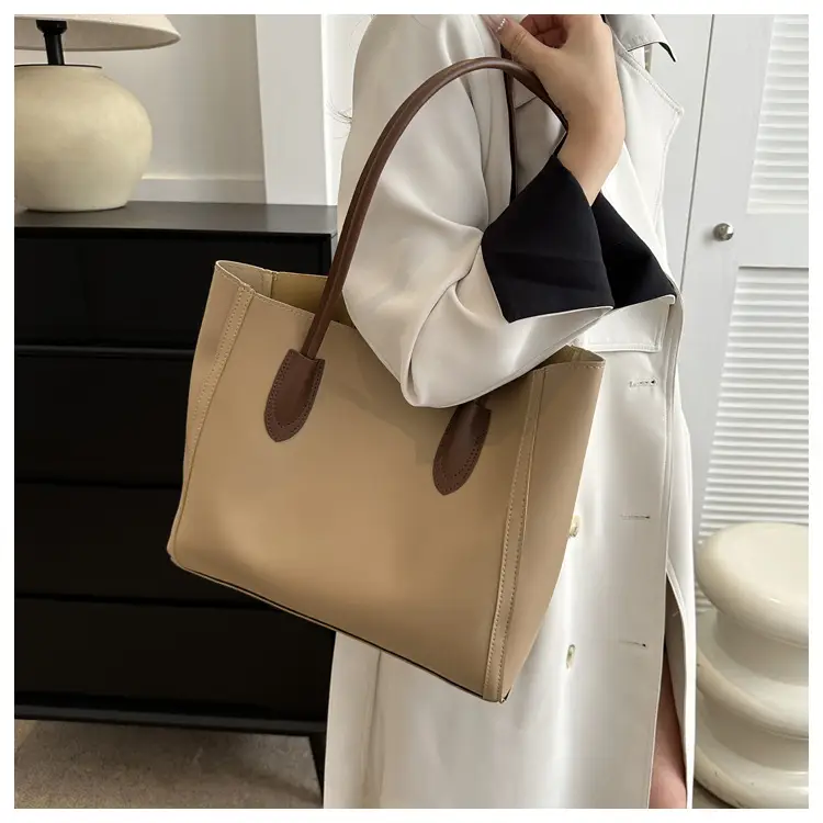Women's Contrast Textured Tote Bag 2023 New — feature 21