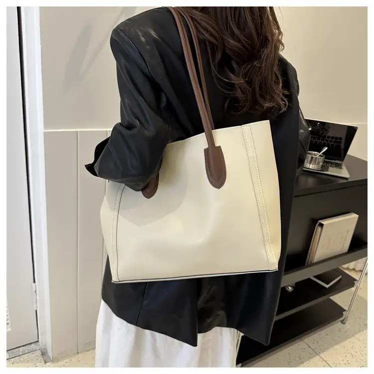 Women's Contrast Textured Tote Bag 2023 New — feature 22
