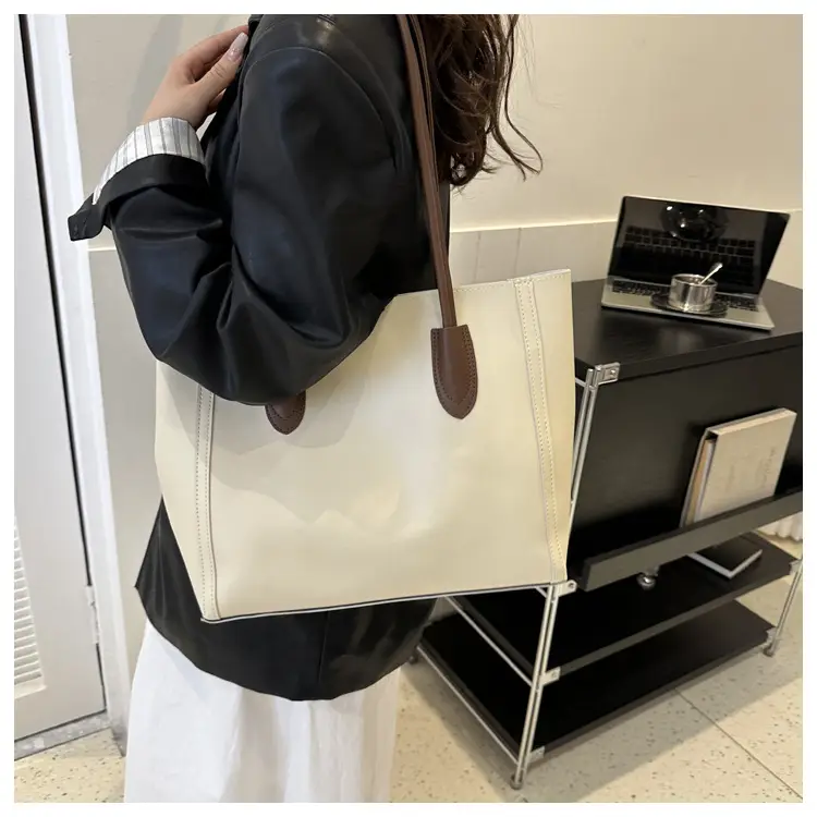 Women's Contrast Textured Tote Bag 2023 New — feature 23