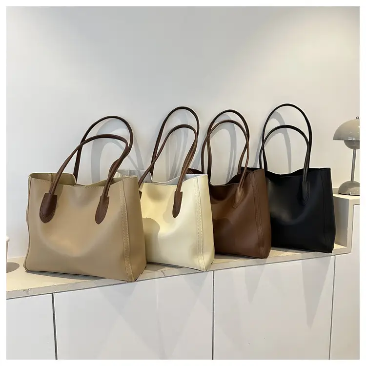 Women's Contrast Textured Tote Bag 2023 New — feature 24
