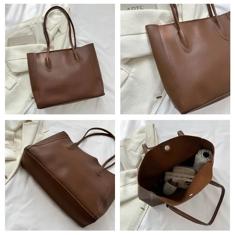 Women's Contrast Textured Tote Bag 2023 New — feature 7