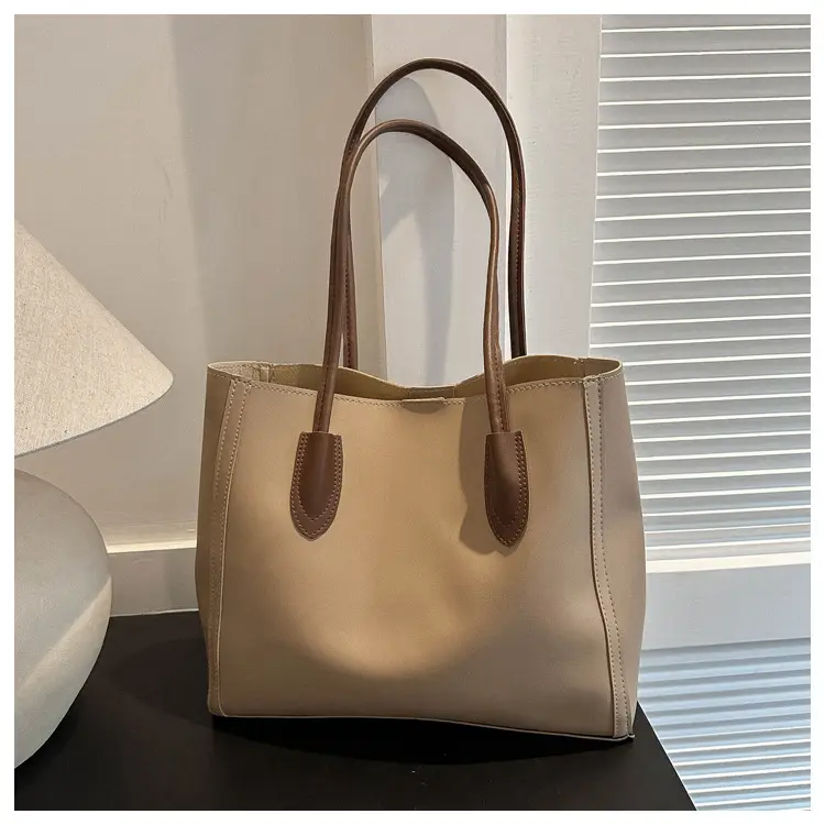 Women's Contrast Textured Tote Bag 2023 New — feature 8