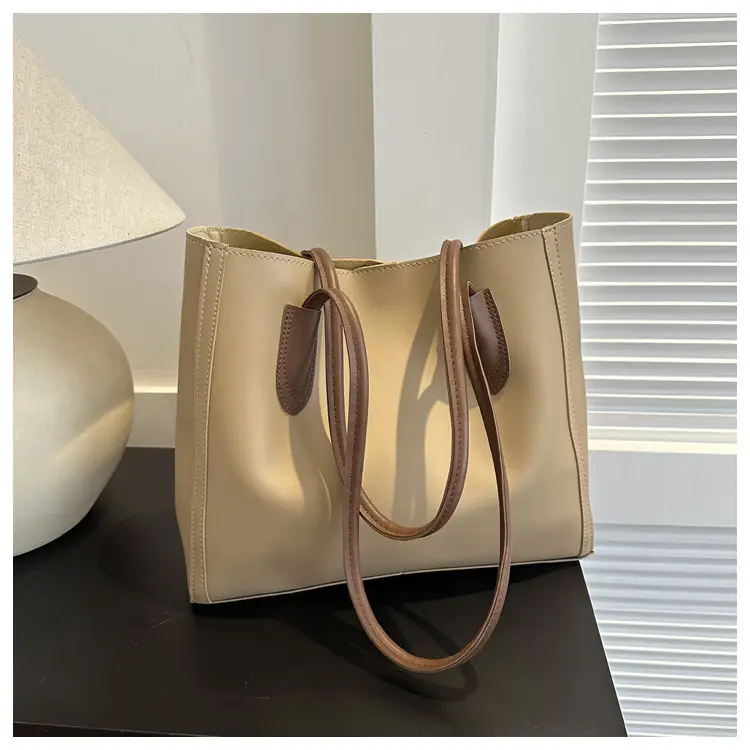 Women's Contrast Textured Tote Bag 2023 New - Image 3