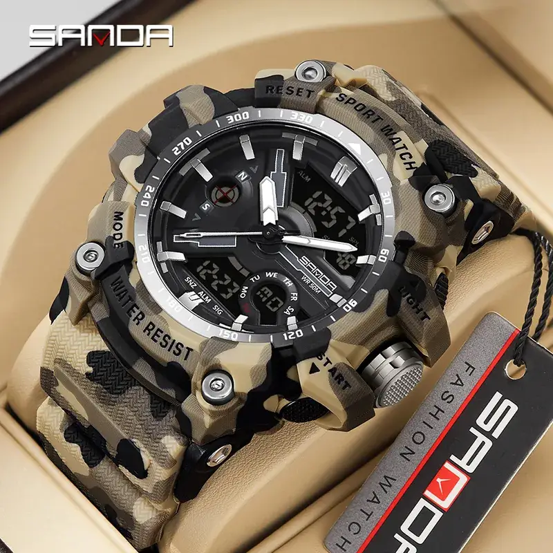Men's Waterproof Camouflage Digital Watch with Light & GPS - Image 26
