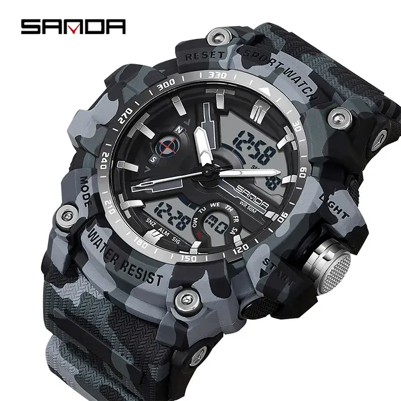Men's Waterproof Camouflage Digital Watch with Light & GPS - Image 29