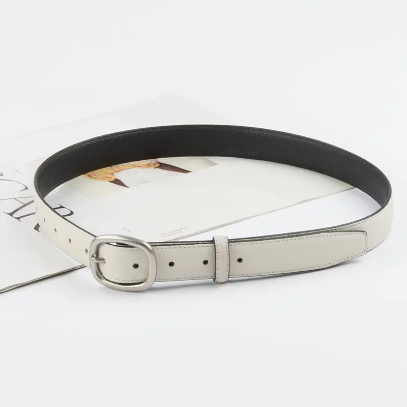 Women's Black Leather Crossbody Belt with Adjustable Buckle - Image 10