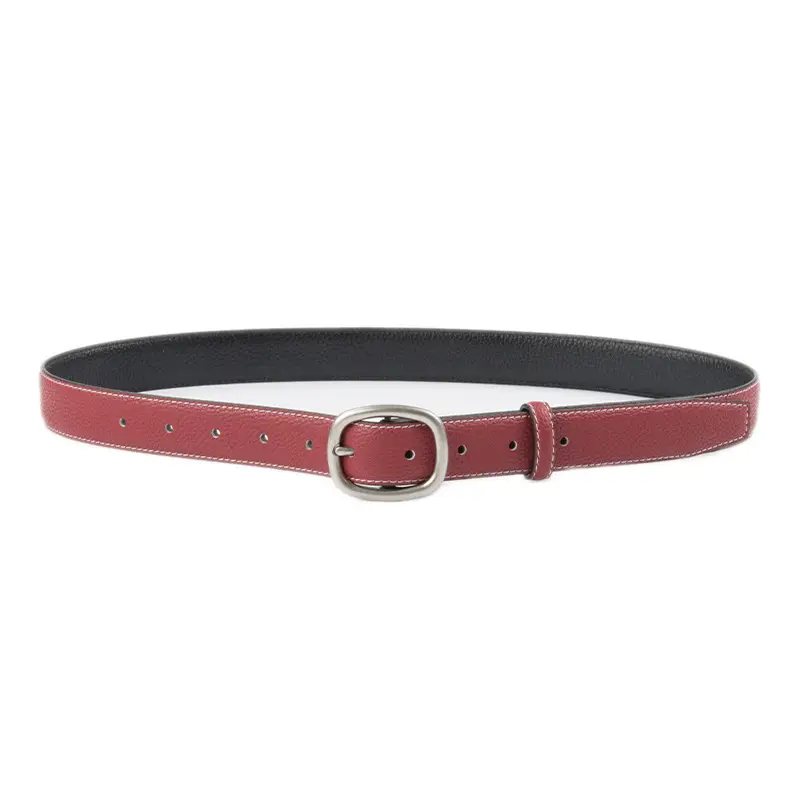 Women's Black Leather Crossbody Belt with Adjustable Buckle - Image 12