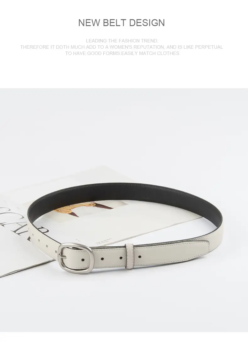 Women's Black Leather Crossbody Belt with Adjustable Buckle — feature 11