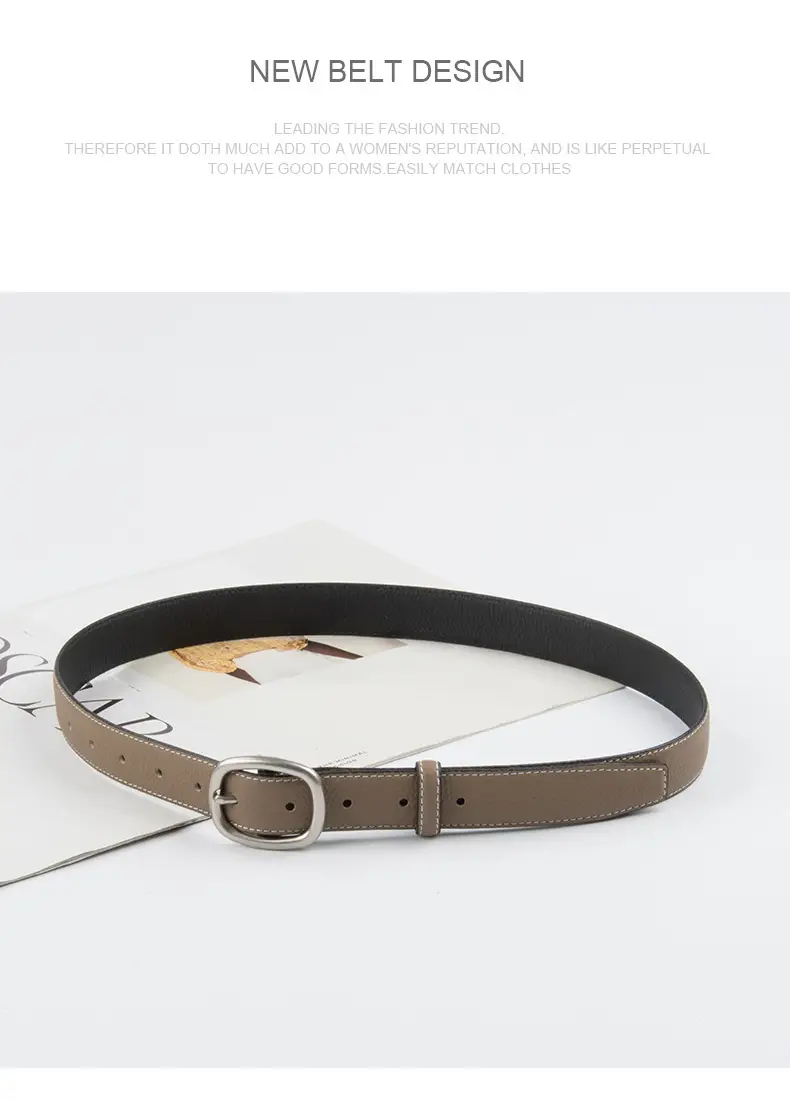 Women's Black Leather Crossbody Belt with Adjustable Buckle — feature 12