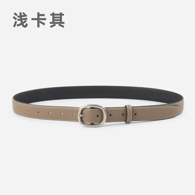Women's Black Leather Crossbody Belt with Adjustable Buckle - Image 3