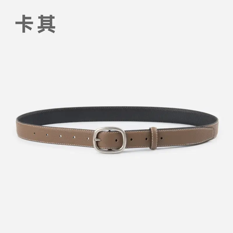 Women's Black Leather Crossbody Belt with Adjustable Buckle - Image 4