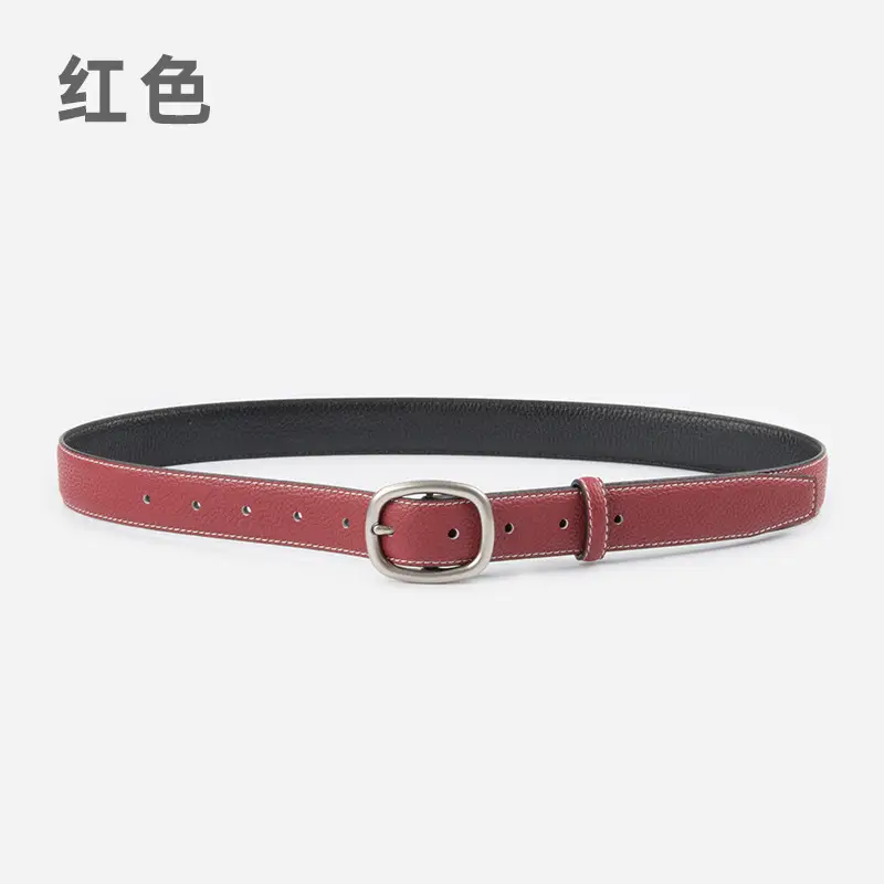 Women's Black Leather Crossbody Belt with Adjustable Buckle - Image 5
