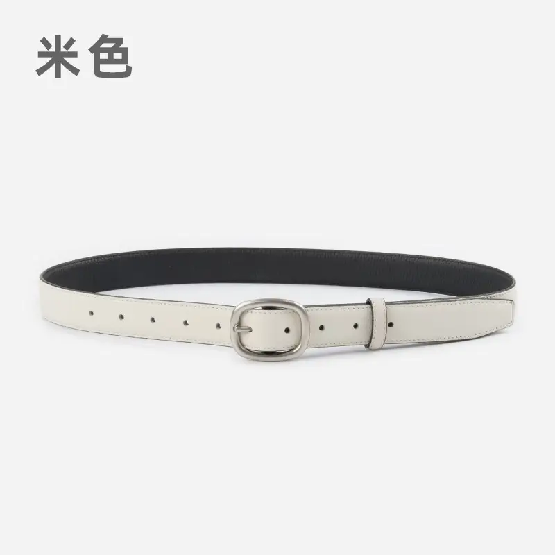 Women's Black Leather Crossbody Belt with Adjustable Buckle - Image 6