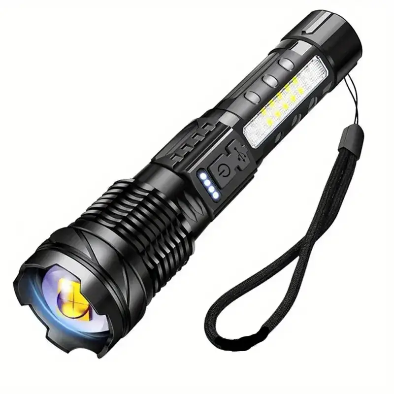 Tactical Rechargeable Flashlight with Laser & Zoom - Image 8