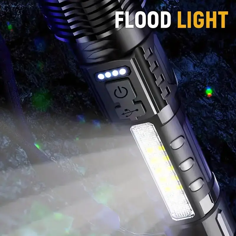 Tactical Rechargeable Flashlight with Laser & Zoom β feature 10