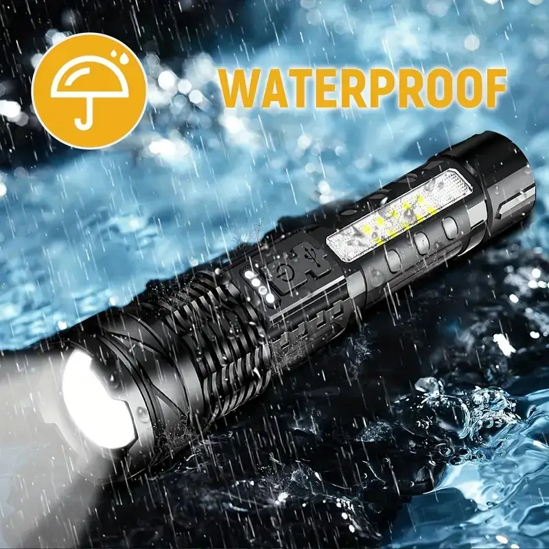 Tactical Rechargeable Flashlight with Laser & Zoom β feature 11