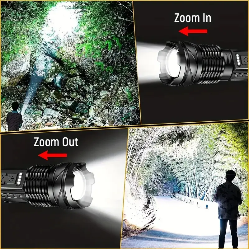 Tactical Rechargeable Flashlight with Laser & Zoom β feature 3