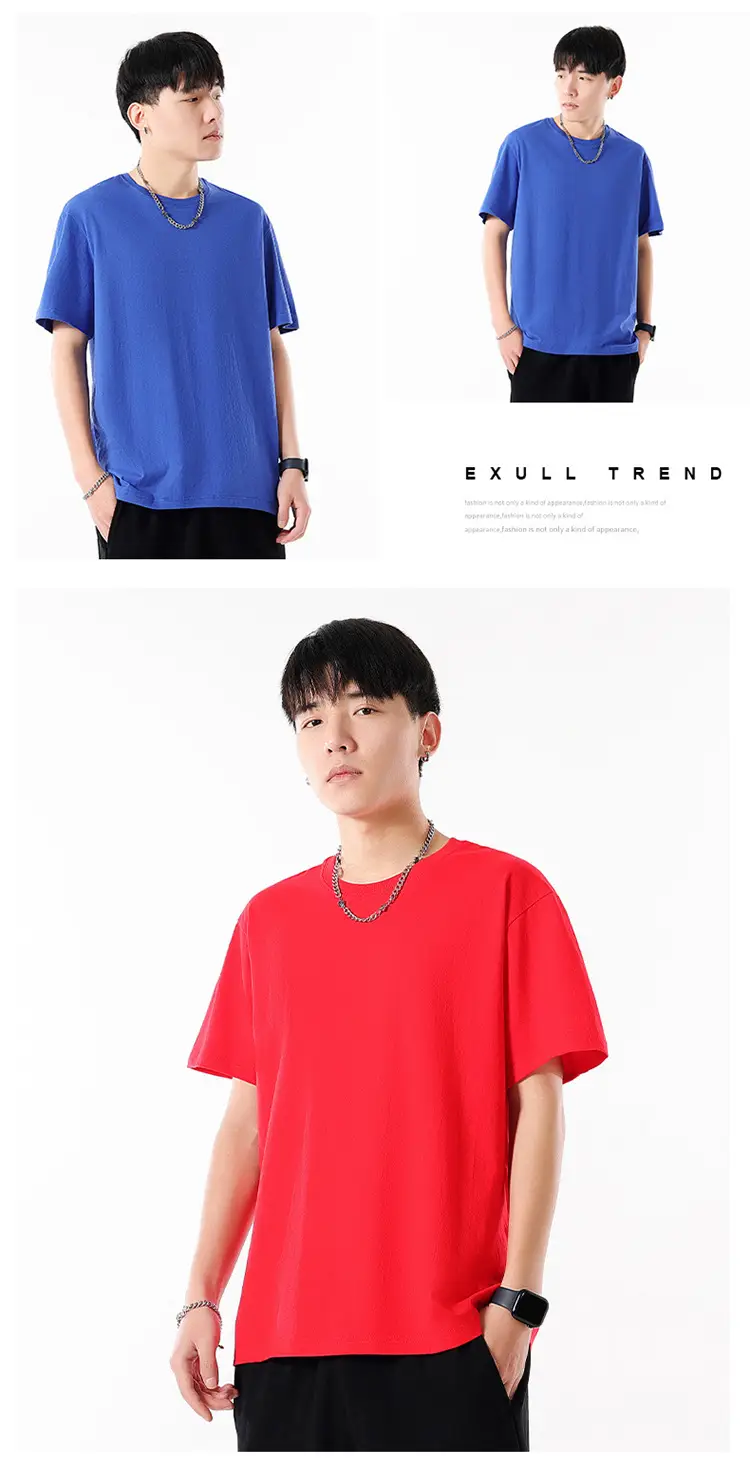 Men Cotton T-Shirt Cream Round Neck Loose Fit — feature 13