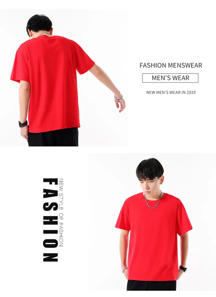Men Cotton T-Shirt Cream Round Neck Loose Fit — feature 14