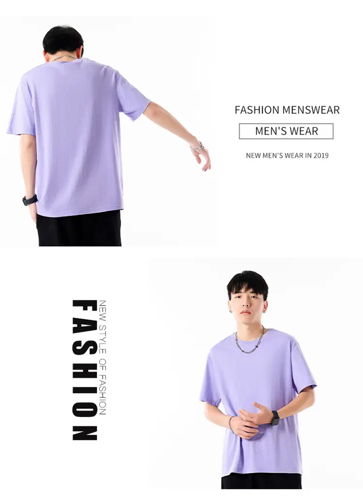 Men Cotton T-Shirt Cream Round Neck Loose Fit — feature 16