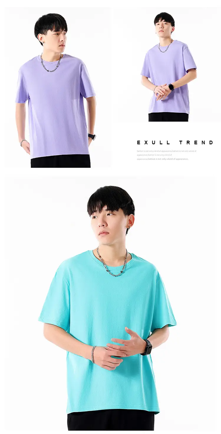 Men Cotton T-Shirt Cream Round Neck Loose Fit — feature 17