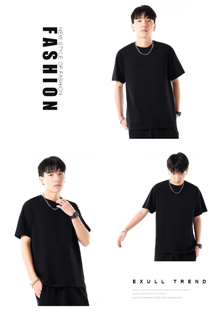 Men Cotton T-Shirt Cream Round Neck Loose Fit — feature 24