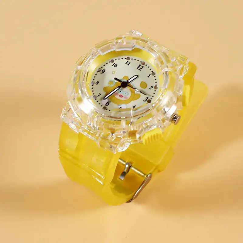 Clear Crystal Egg Watch for Kids Yellow Quartz - Image 3