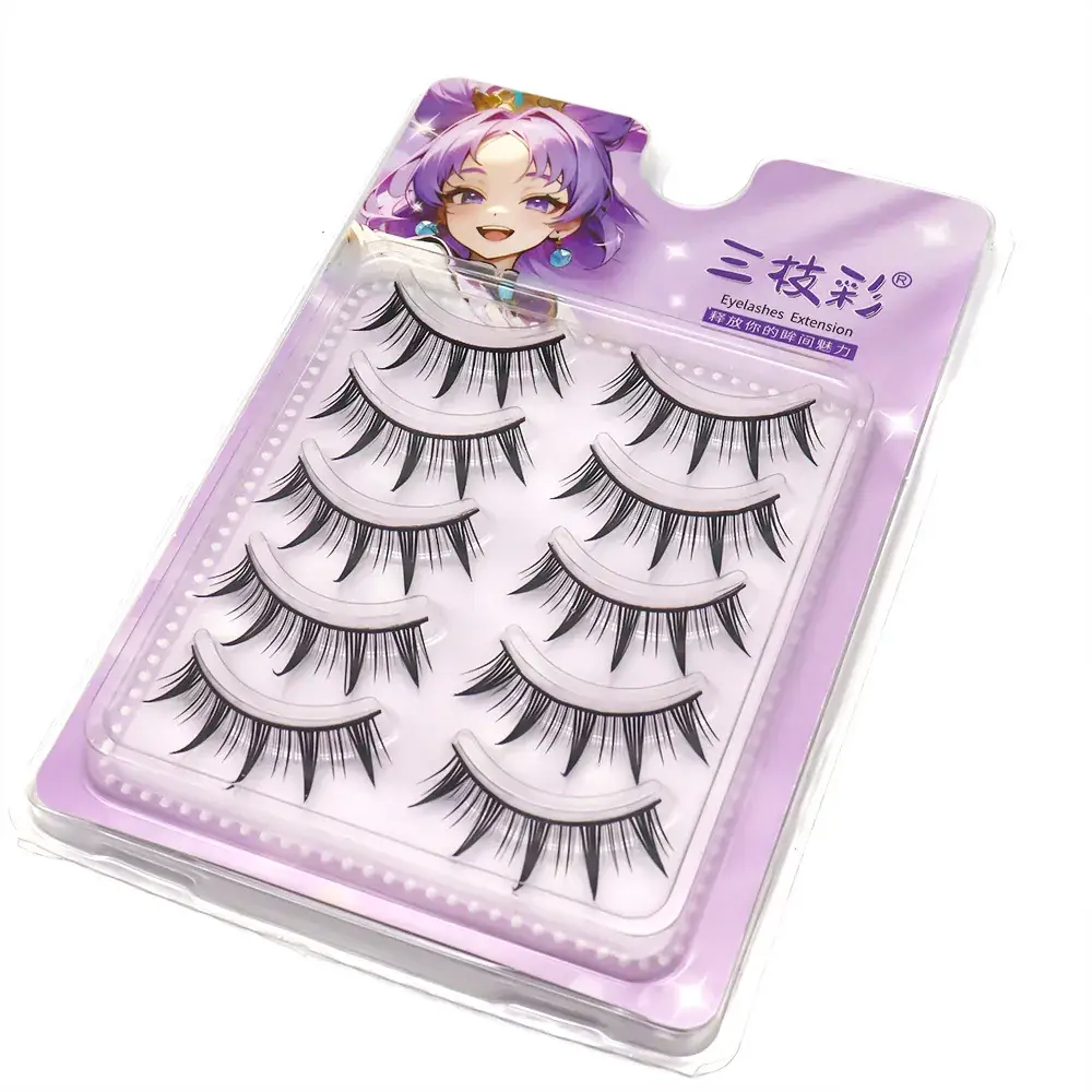 False Eyelashes for Girls 69 Pcs Camellia Thick Pointed - Image 10