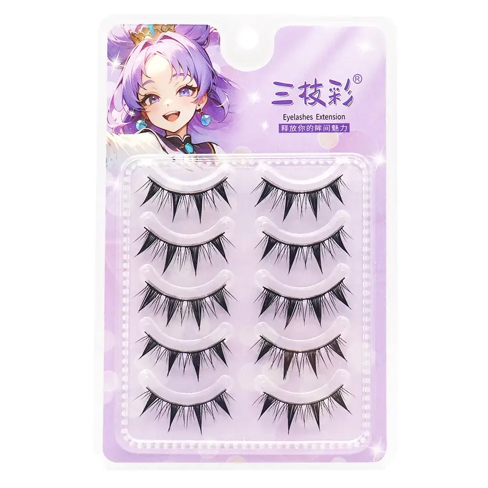 False Eyelashes for Girls 69 Pcs Camellia Thick Pointed - Image 3