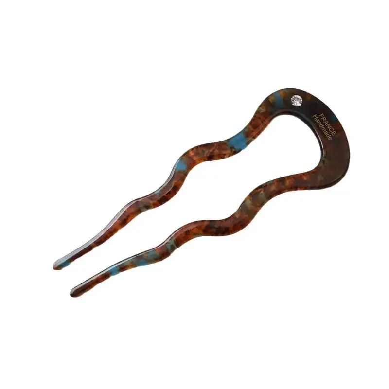 Orange Gradient Wave Hairpin with Diamond Accents - Image 13