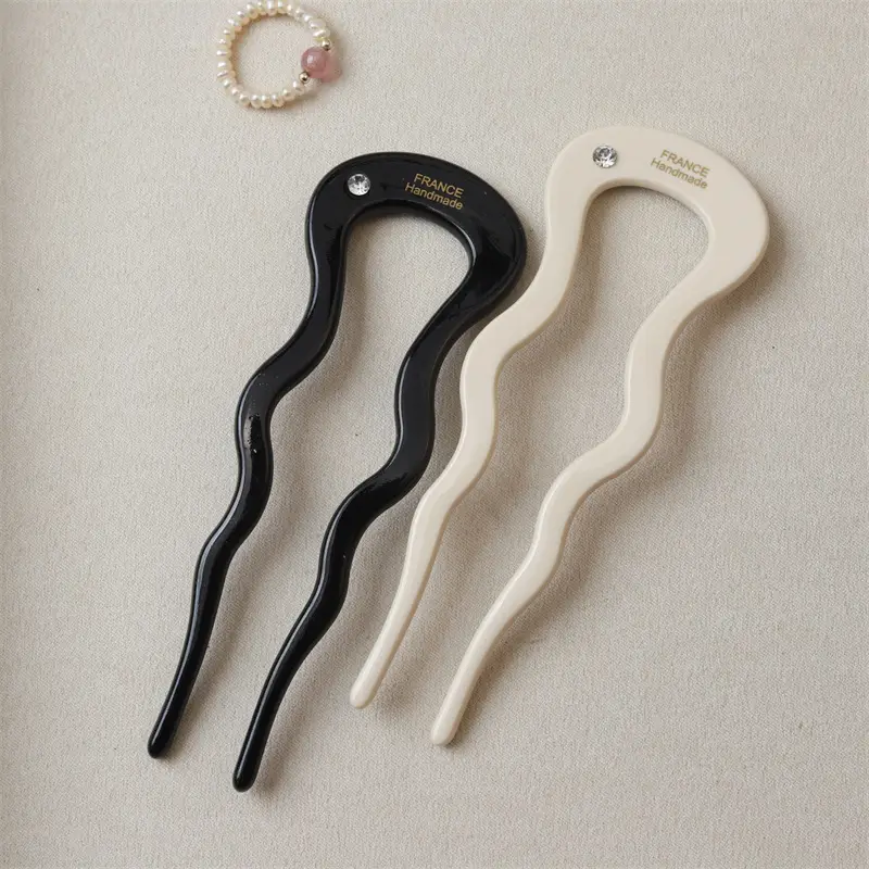 Orange Gradient Wave Hairpin with Diamond Accents — feature 18
