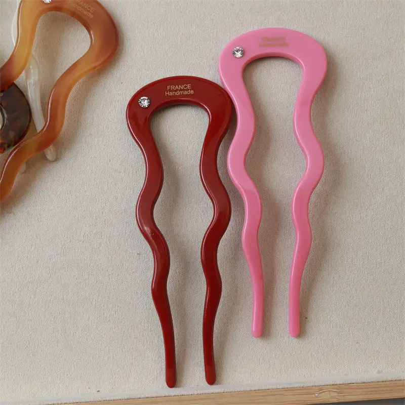 Orange Gradient Wave Hairpin with Diamond Accents — feature 19
