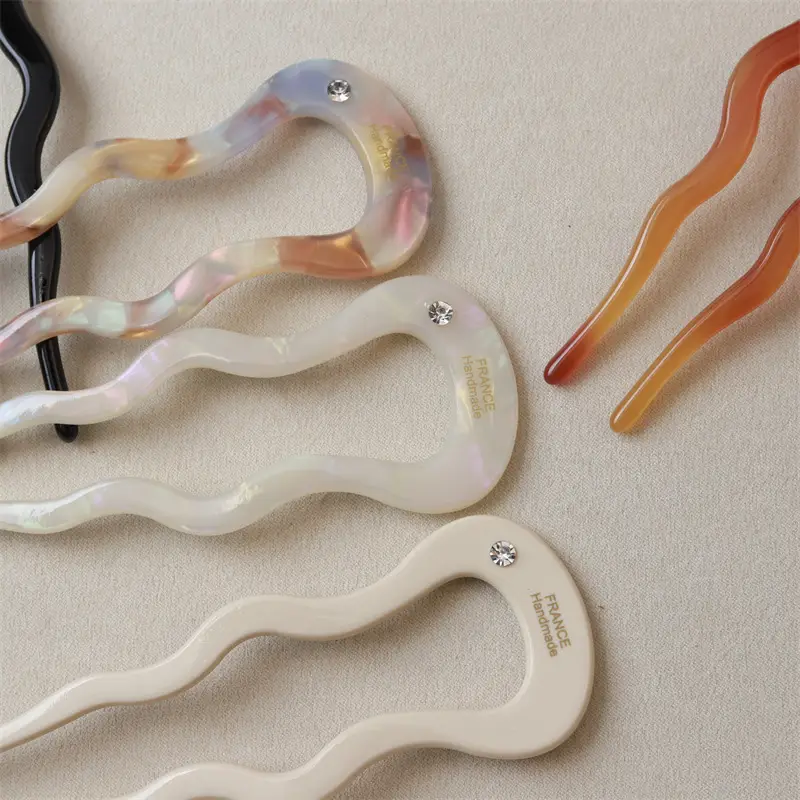 Orange Gradient Wave Hairpin with Diamond Accents — feature 20